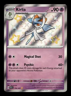 KIRLIA 154/091 SHINY RARE PALDEAN FATES POKEMON HOLO NM - Image 1
