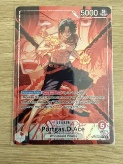 OP16-001 Portgas.D.Ace - Leader Alt Rare - The Time to Battle One Piece Eng - Image 1
