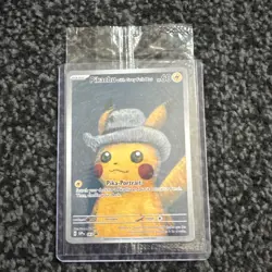 Pokemon Pikachu with Grey Felt Hat Factory Sealed Promo Card SVP 085 Van Gogh🔥 - Image 1
