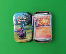 Korean Pokemon Cards Starter Set - 50 Cards Including Tin 4 Trainers And 7 Holos - Image 1