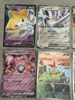 8 x Pokemon TCG Jumbo Cards Bundle Mewtwo Victini Arceus Lugia Etc - Image 1