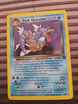 Pokemon Dark Gyarados TCG Team Rocket Prerelease Card 8/82 Holo - Image 1
