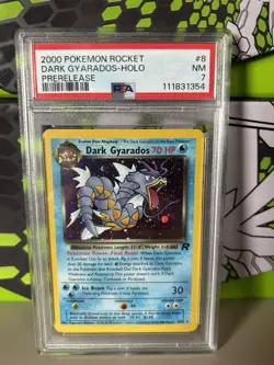 Pokemon Dark Gyarados TCG Team Rocket Prerelease Card 8/82 Holo PSA 7 - Image 1