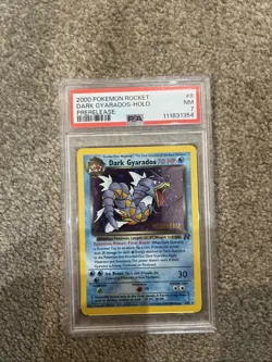 Pokemon Dark Gyarados TCG Team Rocket Prerelease Card 8/82 Holo PSA 7 - Image 1
