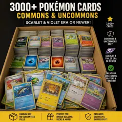 3000+ English Pokemon Card Bulk Lot Commons Uncommons SV& ME Era+ No Energies - Image 1