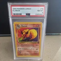 Pokemon Flareon 19/64 Jungle Rare Regular PSA 8 English 1999 Unlimited - Image 1