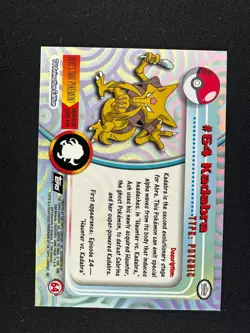 topps Pokemon TV Animation Series 1 Rainbow Foil #64 Kadabra - Image 2