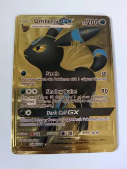 Pokemon Umbreon GX Ultra Rare Full Art Gold Foil Card SV69/SV94 200 HP - Image 1