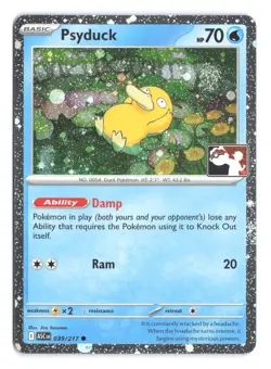 Pokemon Psyduck Ascended Heroes 039/217 Prize Pack Series 9 Holo - Image 1