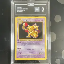 TAG Graded Kadabra 1999 WOTC Pokemon Base Set Shadowless 1st Ed 32/102 - Image 1