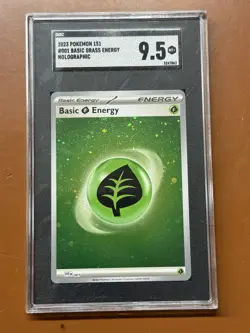 Basic Grass Energy #001 151 Pokemon Holo SGC 9.5 Card MW - Image 1