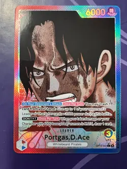 One Piece- Portgas D. Ace Alt Art Leader OP13-002 L English Carrying on His Will - Image 1