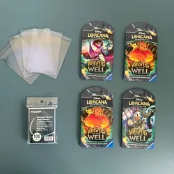Disney Lorcana Whispers in The Well Sleeved Booster Packs x4 TCG New Sealed - Image 1