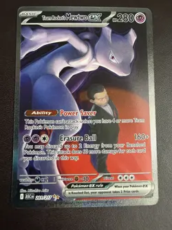 Pokemon TCG Team Rocket’s Mewtwo Ex SIR 281/217 Ascended Heroes Pack Fresh NM - Image 1