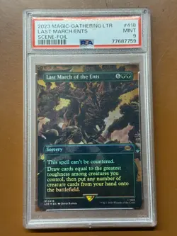 Last March of the Ents Scene Foil #418 Magic the Gathering MTG PSA 9 Card MW - Image 1