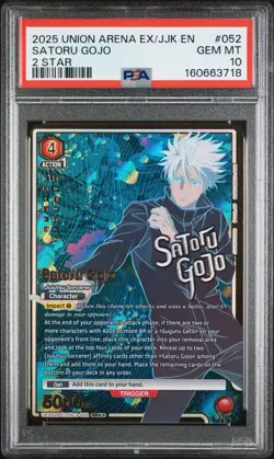 UNION ARENA 2024 JUJUTSU KAISEN JP SATORU GOJO 2 STAR SUPER RARE 052 PSA 10 - Image 1