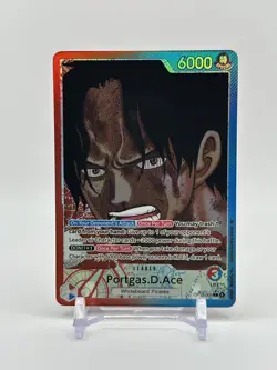 One Piece Portgas D. Ace Alt Art Leader OP13-002 L English Carrying on His Will - Image 1