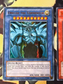 Yugioh: Egyptian God Cards Set: Obelisk, Slifer, Ra - Ultra Rare Holos LC01 NM - Image 2