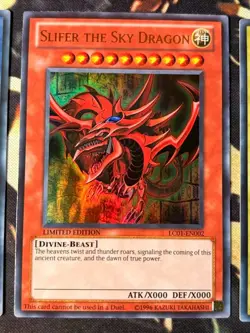 Yugioh: Egyptian God Cards Set: Obelisk, Slifer, Ra - Ultra Rare Holos LC01 NM - Image 3
