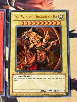Yugioh: Egyptian God Cards Set: Obelisk, Slifer, Ra - Ultra Rare Holos LC01 NM - Image 4