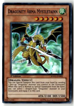 Dragunity Arma Mystletainn SDDL-EN002 Super Rare Yu-Gi-Oh 1st Edition LP - Image 1