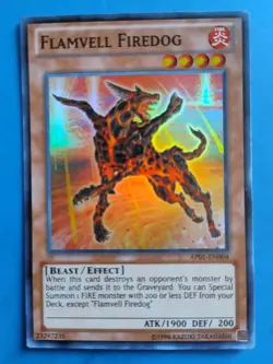 Near Mint Yugioh Flamvell Firedog - AP01-EN004 - Super Rare - Unlimited - Image 1