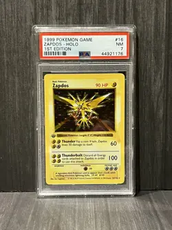 Zapdos PSA 7 Base Set 1st Edition Shadowless #16 Pokemon 1999 Holo Rare - Image 1