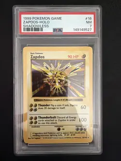 Zapdos Shadowless PSA 7 Pokemon Base Set Holo Rare - Image 1