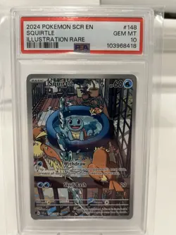 2024 Pokeemon SCR En-Stellar Crown #148 Squirtle Illustration Rare PSA 10 Gem MT - Image 1