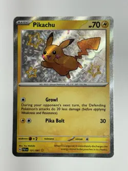 Pokemon TCG: Paldean Fates: 131/091: Pikachu Baby Shiny Holo Rare NM - Image 1