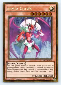 Santa Claws - PGL2-EN021 - Gold Secret Rare - 1st Edition Yugioh - Image 1