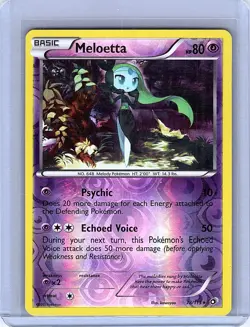 Meloetta (78) Reverse Holo Holo Rare Legendary Treasures 78/113 LP - Image 1