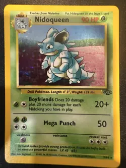 NIDOQUEEN 7/64 JUNGLE POKEMON NM-LP UNLIMITED HOLO RARE - Image 2