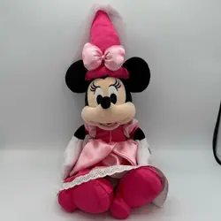 Disney Parks 17" Minnie Mouse Princess, pink satin dress, stuffed animal, plush - Image 1
