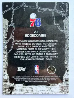 2025-26 Topps Chrome Cactus Jack VJ Edgecombe RC Philadelphia 76ers Rookie NBA - Image 2