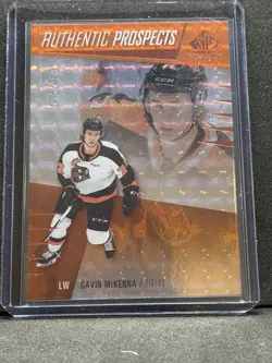 Gavin McKenna 2023-24 UD CHL SP Game Used Orange Foil /499 Toronto Maple Leafs - Image 1
