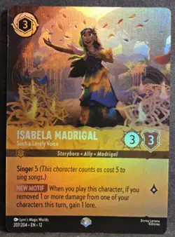 Disney Lorcana Isabela Madrigal Such a Lovely Voice 207/204 EN Foil EPIC - Image 1