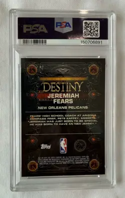 PSA 10 JEREMIAH FEARS DESTINY REFRACTOR #D-7 ROOKIE CARD RC 2025 TOPPS CHROME - Image 2