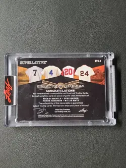 2023 Leaf Superlative SEALED Relic Mantle/Mays/Robinson/Snider One Of One 1/1 - Image 2