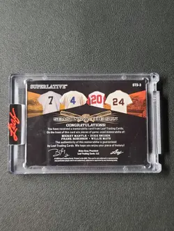 2023 Leaf Superlative SEALED Relic Mantle/Mays/Robinson/Snider One Of One 1/1 - Image 4
