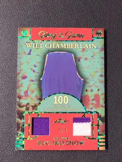 Wilt Chamberlain 2025 Leaf Game Used 100 Point Game Jersey Relic One Of One 1/1 - Image 1