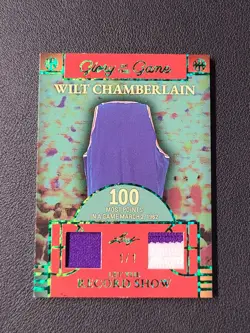 Wilt Chamberlain 2025 Leaf Game Used 100 Point Game Jersey Relic One Of One 1/1 - Image 5