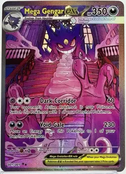 Mega Gengar - Custom Card - TCG DISPLAY ART CARD Textured - Image 1
