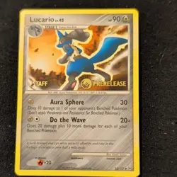 Pokemon TCG Lucario 53/127 Diamond & Pearl Prerelease Staff Promo Regular EN - Image 1