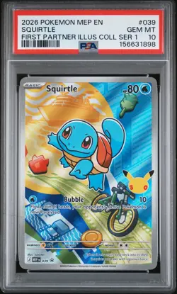 2026 POKEMON MEP EN-ME BLACK STAR PROMO #039 SQUIRTLE PSA 10 - Image 1