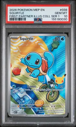 2026 POKEMON MEP EN-ME BLACK STAR PROMO #039 SQUIRTLE PSA 10 - Image 1
