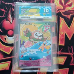 Ace Perfect 10 Rowlet 043 First Partner Illustration Promo Gem Mint Pokemon - Image 1