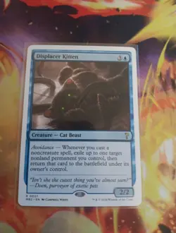 Magic The Gathering MTG - Displacer Kitten (White Border) - Mystery Booster 2 - Image 1