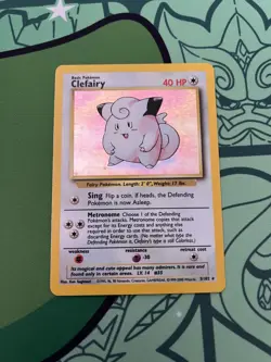 4th Print (1999-2000) Clefairy Holo Rare Base Set Pokemon Card 5/102 WOTC - Image 1