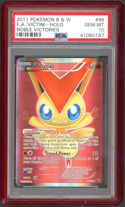 Pokemon Card - PSA 10 Victini 98/101 - Noble Victories 2012 B & W - GEM MT PSA10 - Image 1
